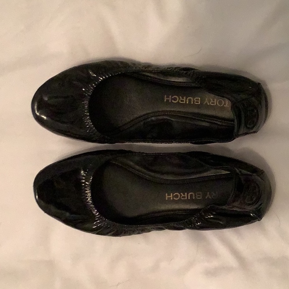 Tory Burch Black Patent Leather Eddie Ballet Flat